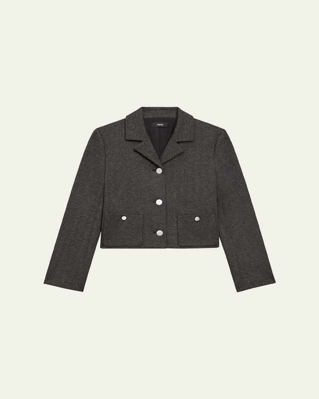 Boxy Cropped Patch Pocket Jacket